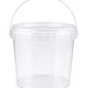Skaidrus plastikinis kibirėlis su dangteliu 2000ml