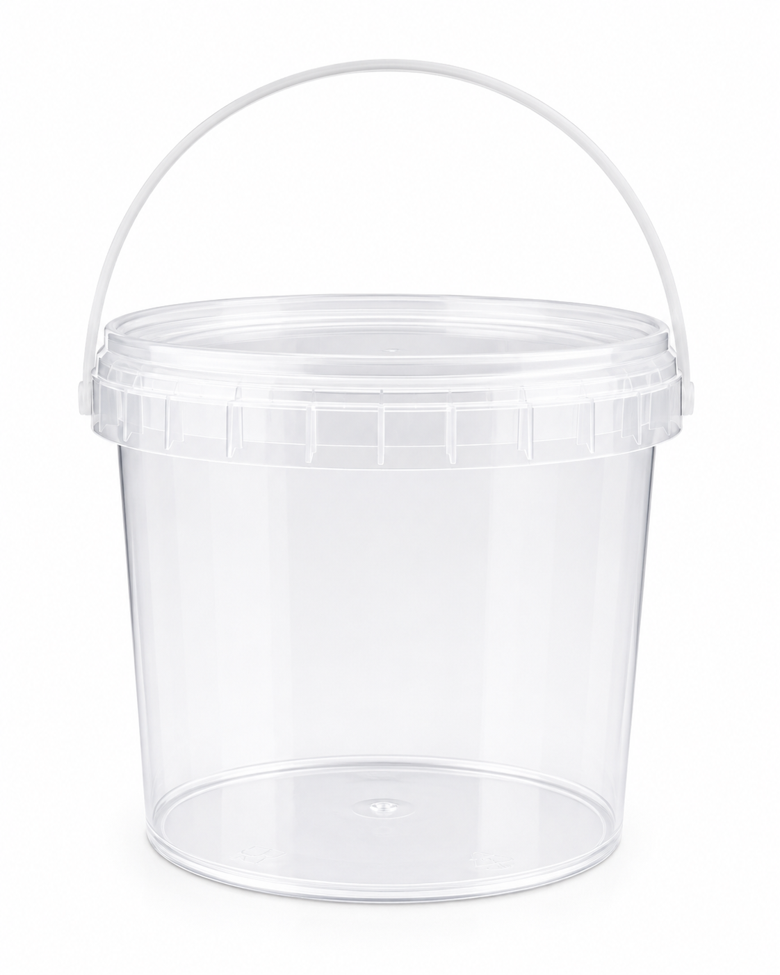 Skaidrus plastikinis kibirėlis su dangteliu 2000ml