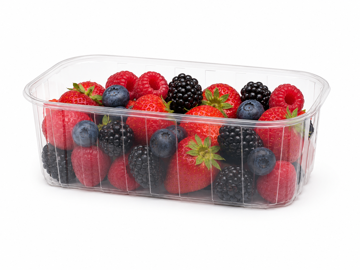 Indelis uogoms PP skaidrus su skylutėmis 500g