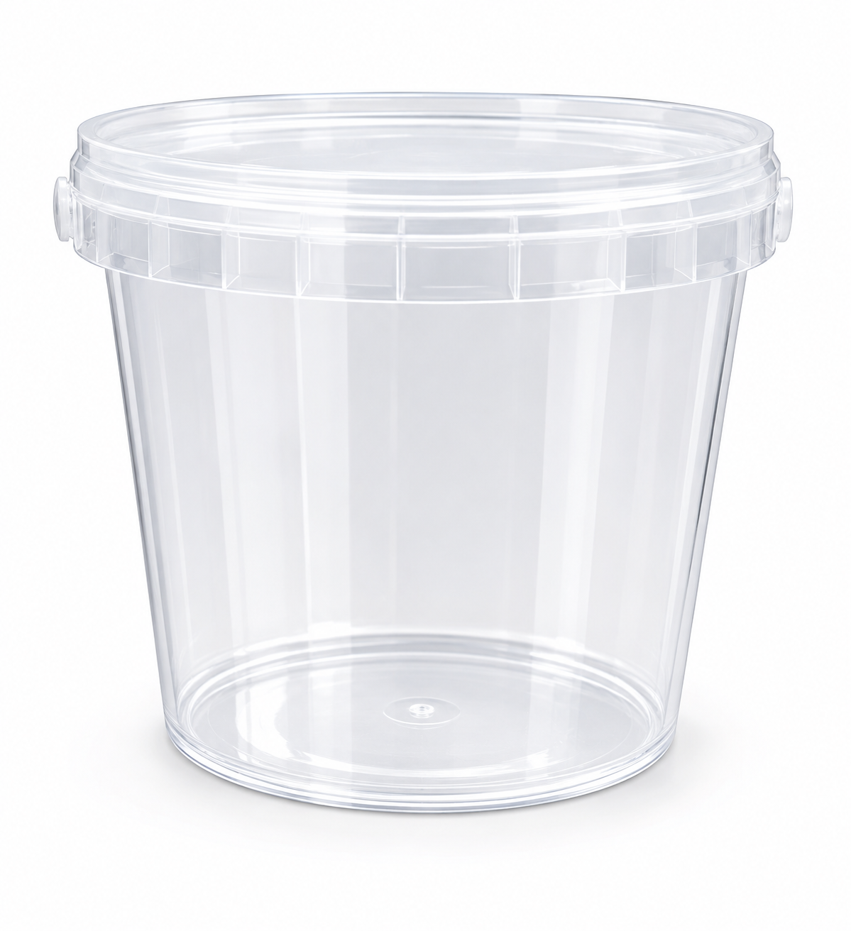 Skaidrus plastikinis kibirėlis su dangteliu 770ml