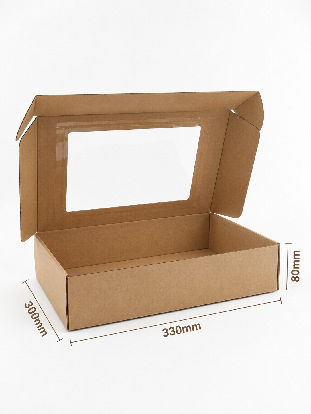 Dėžutė GR 330x300x80mm ruda su langeliu