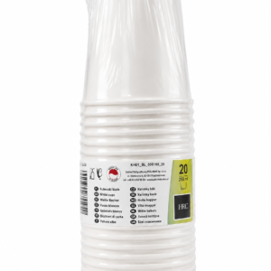 Puodeliai 250ml 20vnt balti