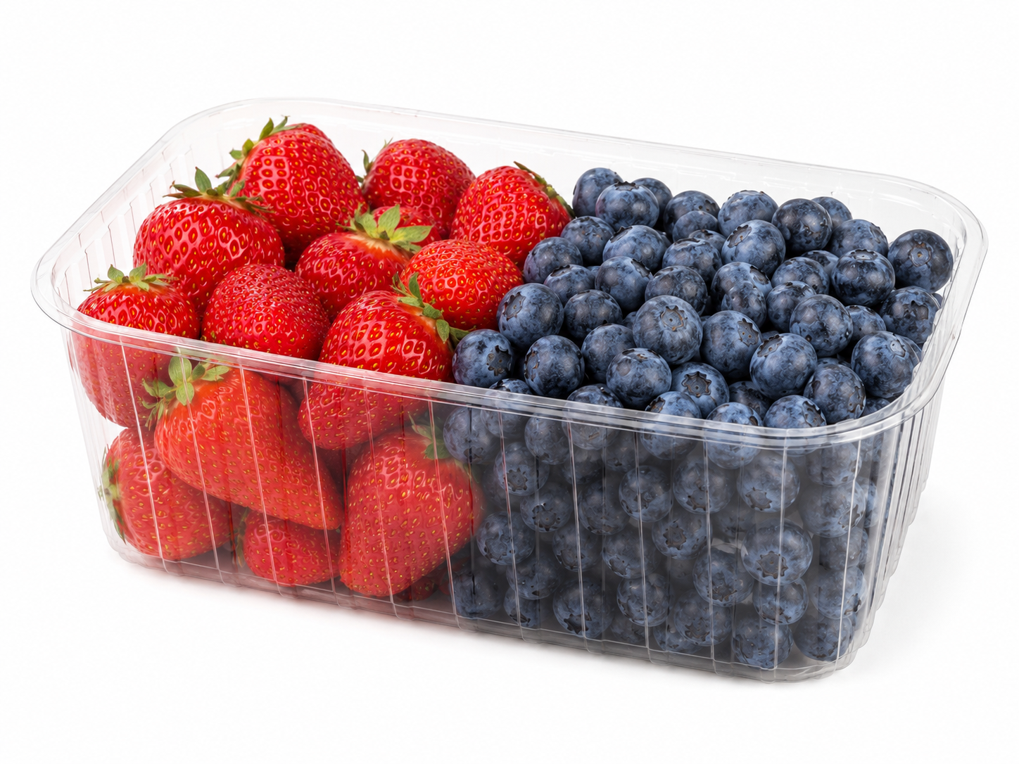 Plastikinis skaidrus indelis uogom su skylutėmis 1kg - Image 2