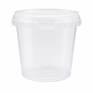 Skaidrus plastikinis kibirėlis su dangteliu 1000ml