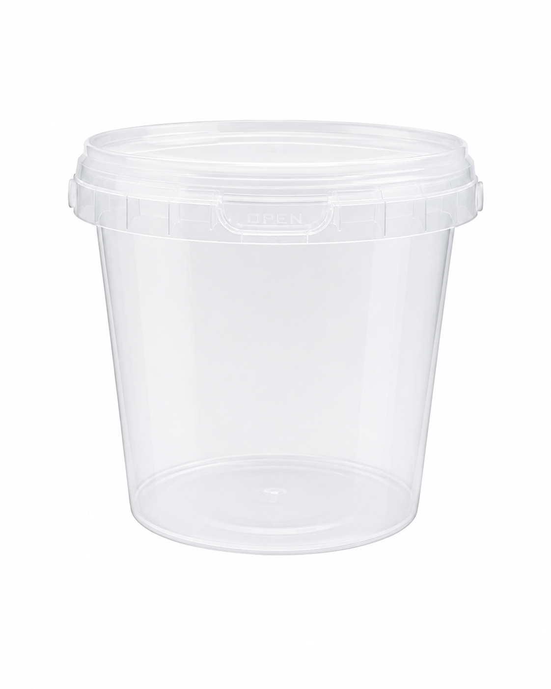 Skaidrus plastikinis kibirėlis su dangteliu 1000ml