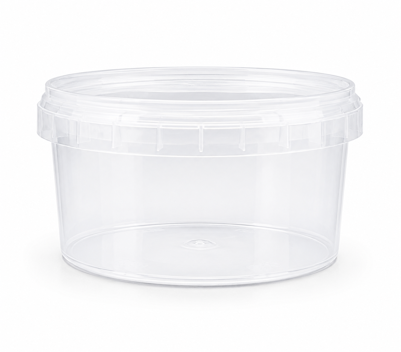Skaidrus plastikinis kibirėlis su dangteliu 500ml