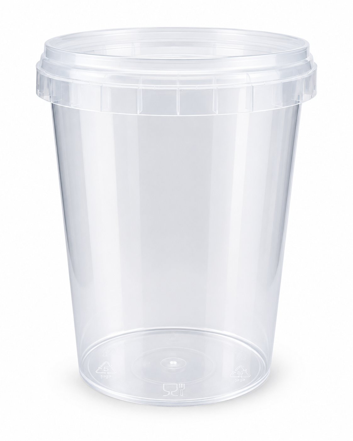 Skaidrus plastikinis kibirėlis su dangteliu 520ml