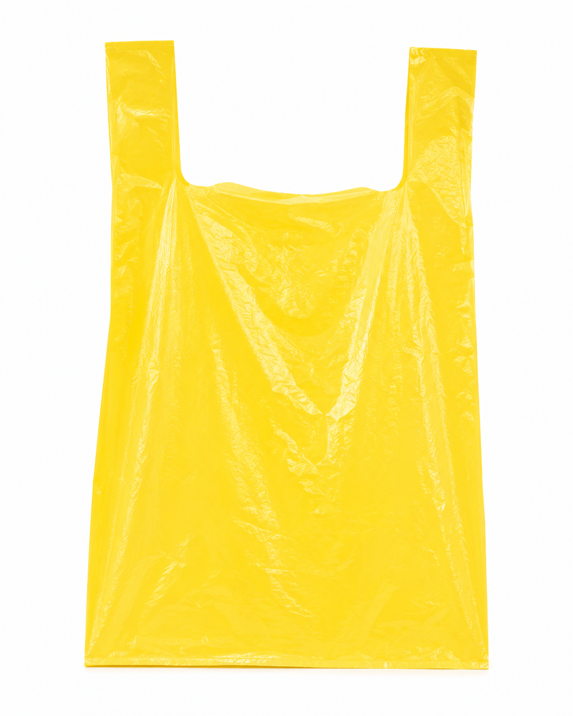 Geltoni plastikiniai pirkinių maišeliai 42x13x60cm 25mk