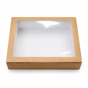 Kraft dėžė su skaidriu langu 400×300×100 mm