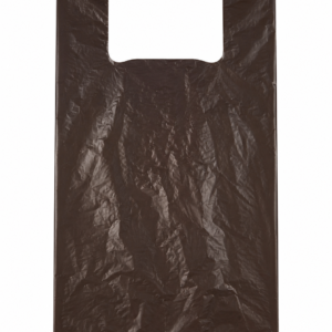 Juodi  plastikiniai pirkinių maišeliai 34x10x60cm 25mk