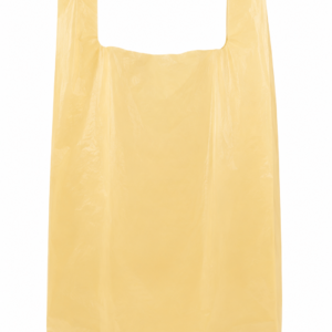 Geltoni plastikiniai pirkinių maišeliai 52x9x62cm 30mk
