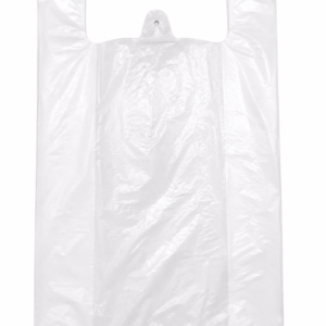 Balti  plastikiniai pirkinių maišeliai 45x10x75cm 16mk