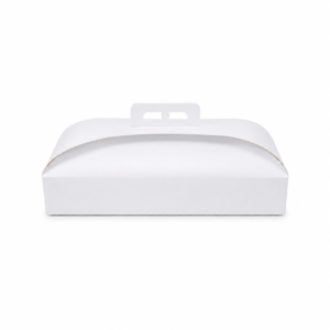 Balta kartoninė dėžutė su rankenėle 170×430×70 mm – ilga