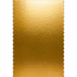 Stačiakampis auksinis torto padėklas banguotais kraštais 25×35 cm