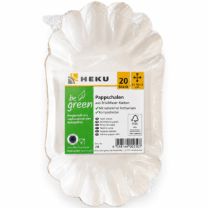 Popieriniai indeliai maistui 19 × 16 × 3 cm, 20 vnt. – ekologiški, kompostuojami