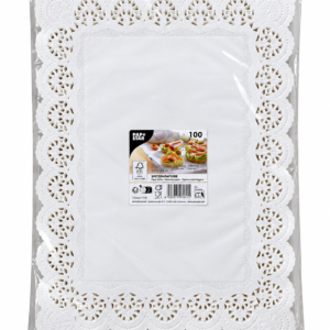 Balti karpyti popieriniai padėkliukai 45×32 cm, 100 vnt