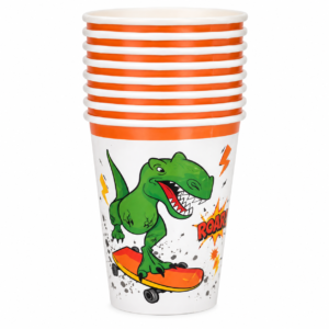 Popieriniai puodeliai „Dino“ su dinozauru