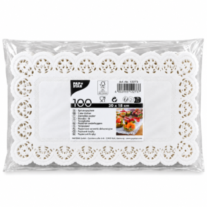 Balti karpyti popieriniai padėkliukai 30×18 cm – 100 vnt