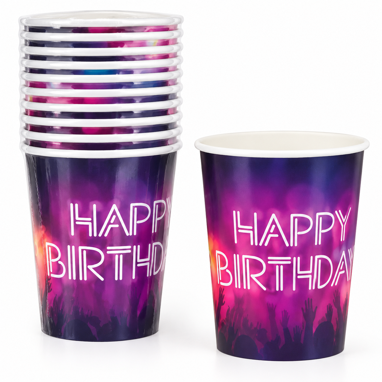 Popieriniai puodeliai „Happy Birthday“