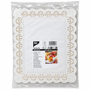 Balti karpyti popieriniai padėkliukai 40×30 cm, 100 vnt.