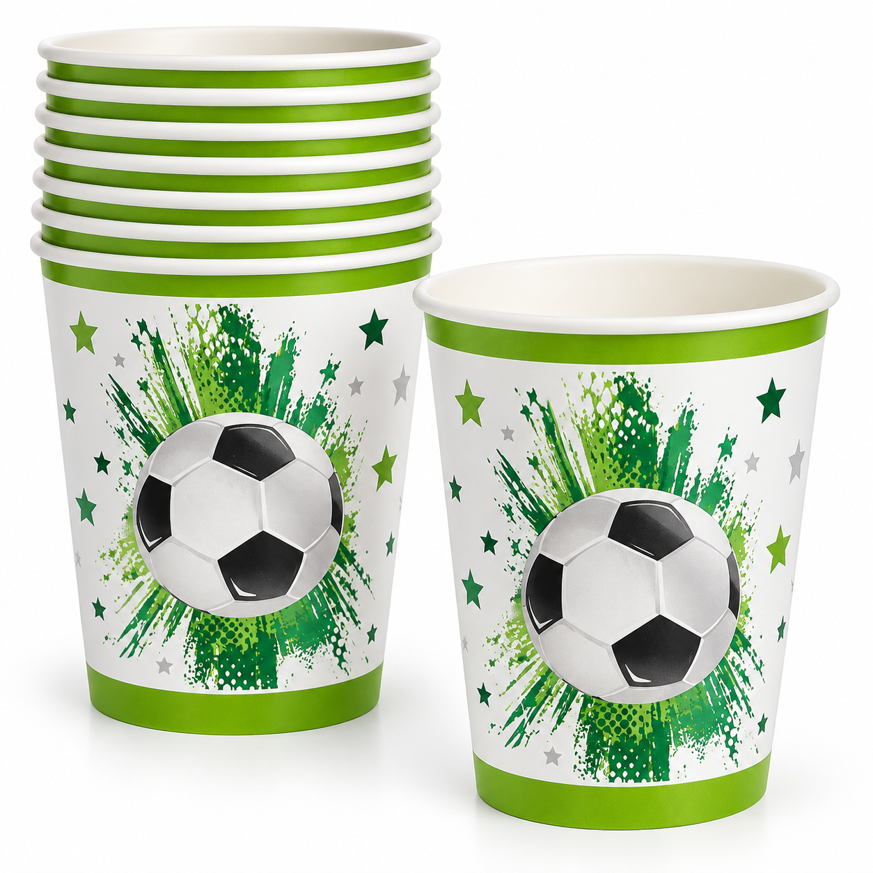 Popieriniai puodeliai „Futbolas“ 250 ml, 8 vnt.